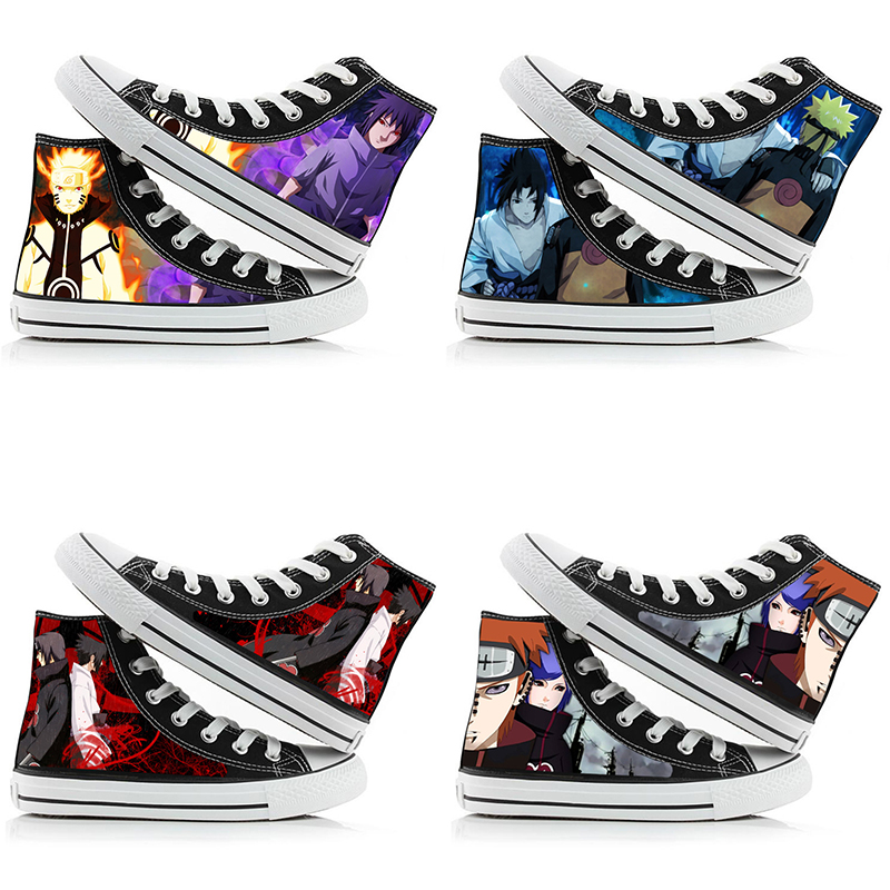 Anime Cosplay Ideas Girl - Sepatu Kanvas High-Top Naruto Uzumaki Sepatu