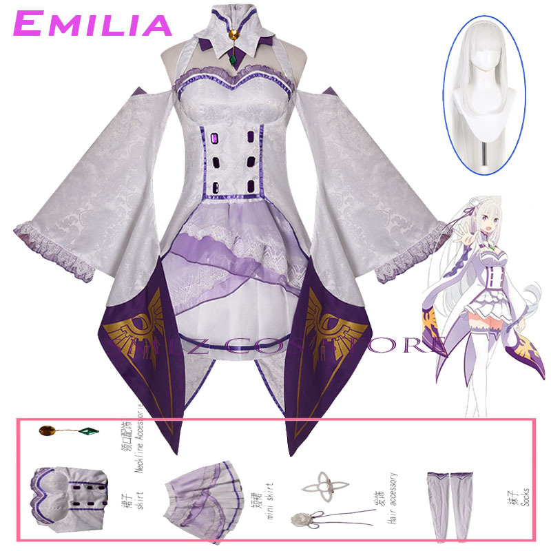 Anime Zero Cosplay - Kostum Cosplay Emilia Anime Re Zero