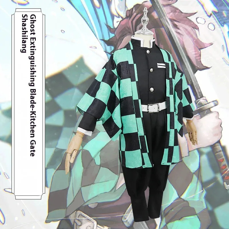 Anime Cosplay Tanjiro - Kostum Pria Pembasmi Iblis Dewasa Termasuk