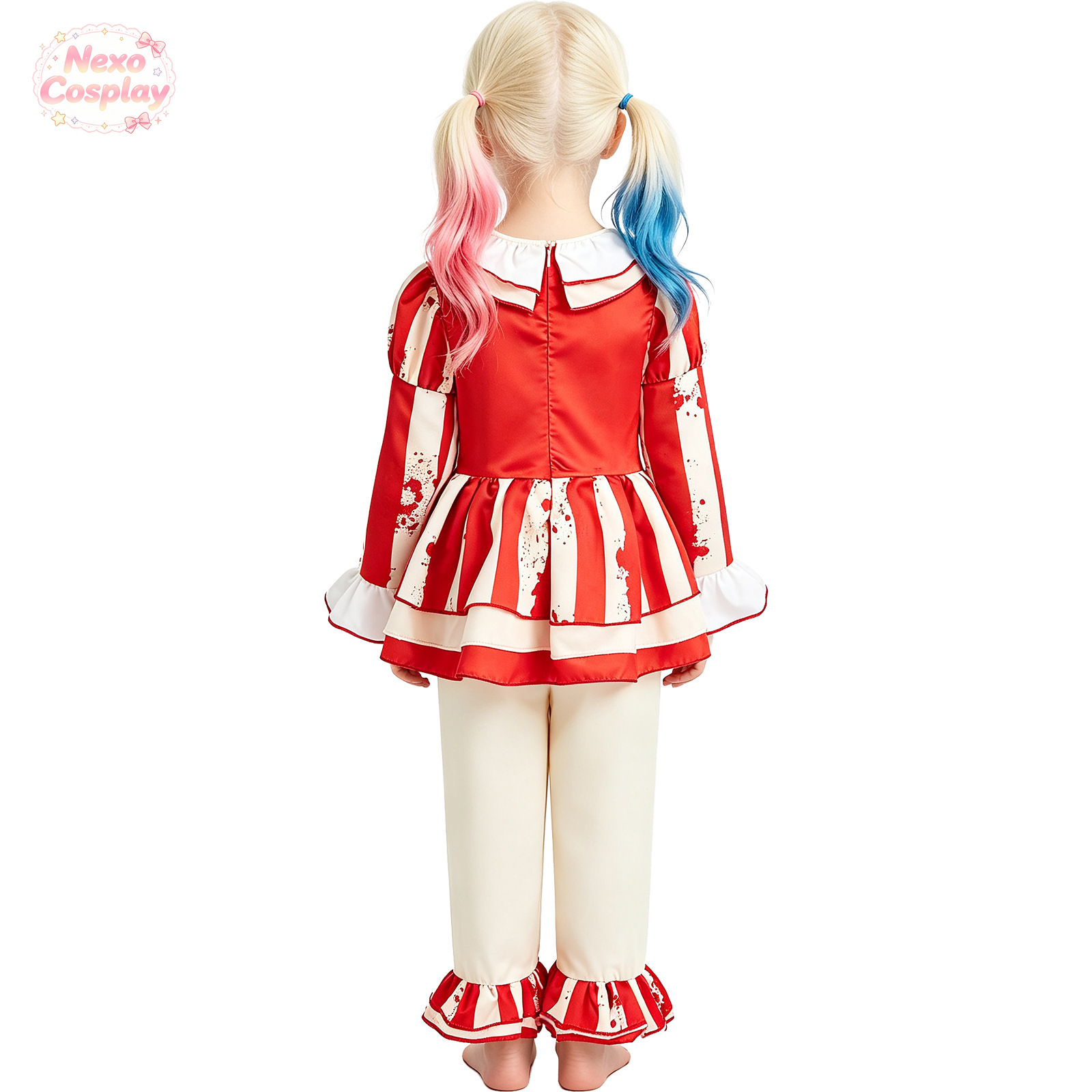 Setelan Badut Horor Bergaris M - Anime Cosplay Red ulasan dan harga