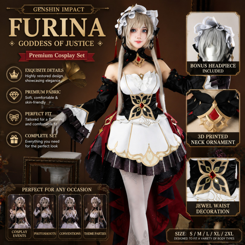 Gaun Cosplay Genshin Impact Pu - Cosplay Anime Expo ulasan dan harga
