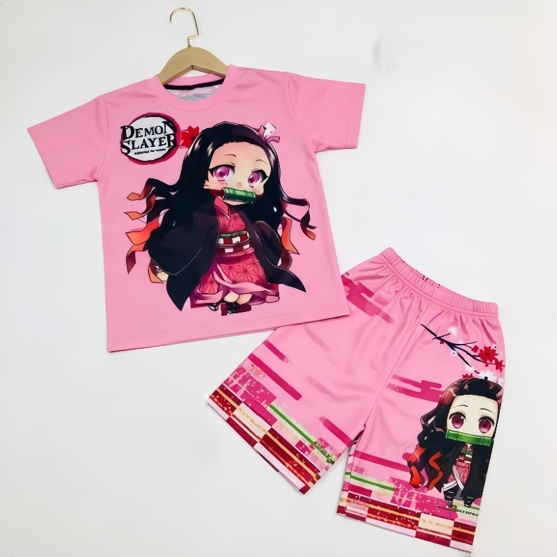 Set Celana Pendek Kaus Anak De - Anime Cosplay Tanjiro ulasan dan harga