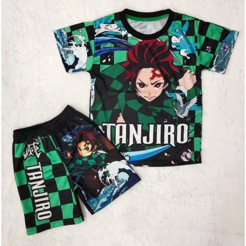 Set Celana Pendek Kaus Anak De - Anime Cosplay Tanjiro ulasan dan harga