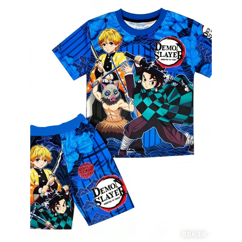 Set Celana Pendek Kaus Anak De - Anime Cosplay Tanjiro ulasan dan harga
